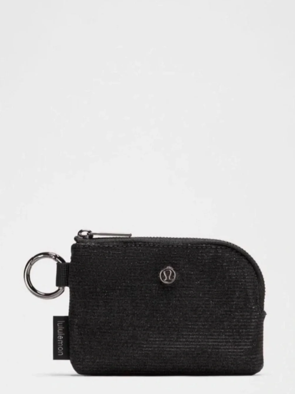 NWT Lululemon Black Glitter Clippable Card Pouch